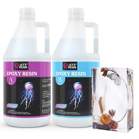 LETS RESIN Epoxy Resin Kit,1 Gallon Bubble Free & Crystal Clear Epoxy Resin