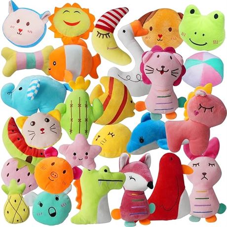 27 Pack Puppy Dog Squeaky Squeakers Toys for Small Dogs Cute Bulk Dog Toys Stuff