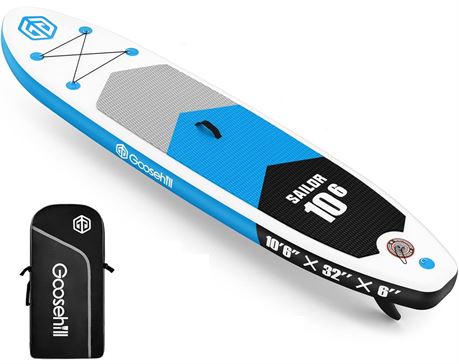 10ft 6in x 32in x 6in, Goosehill Inflatable Stand Up Paddle Board Reinforced Dou