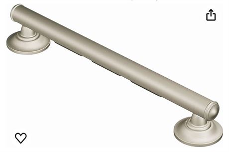 Moen Brushed Nickel Bathroom Safety 16-inch Shower Grab Bar with Comfort Grip Pa