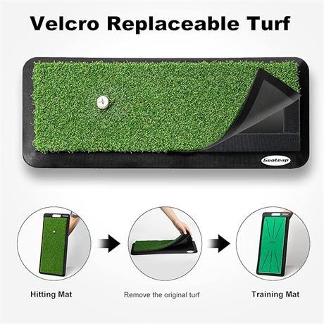 GEOLEAP Golf Hitting Mat -Premium Artificial Turf，Unique Replaceable Turf Design