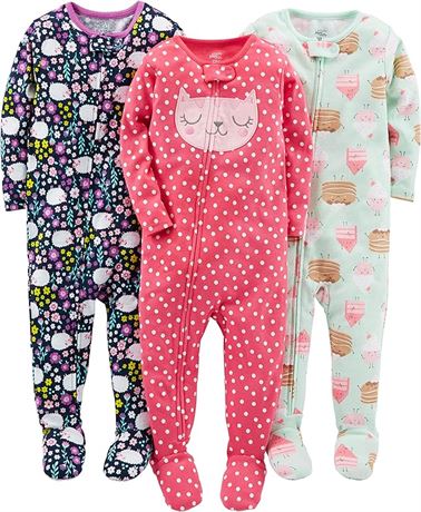 3 Pack, 12 Months - Simple Joys by Carter's Baby and Toddler Girls' Snug Fit Foo