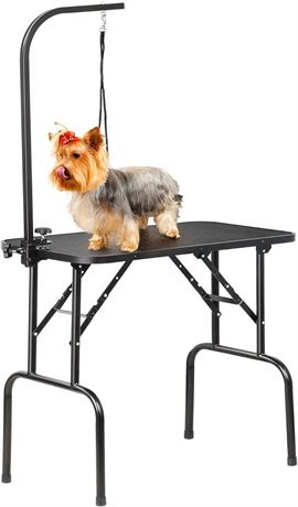 Yaheetech Professional 32" Foldable Pet Grooming Table w/Arm & Noose, Height Adj