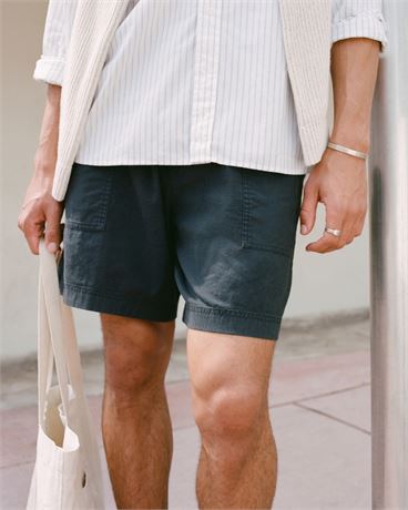 SMALL - Relaxed Linen-Blend Pull-On Short