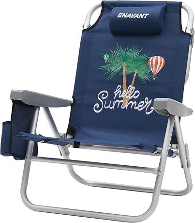 Oversize Backpack Beach & Camping Chair - 5 Reclining Positions, Cooler, Pillow,