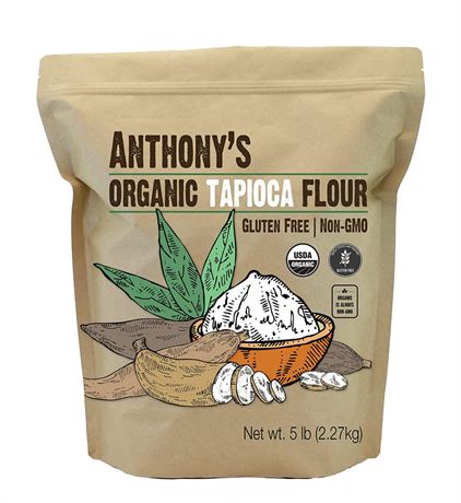 5lbs - Anthony's Organic Tapioca Flour Starch, Gluten Free & Non GMO