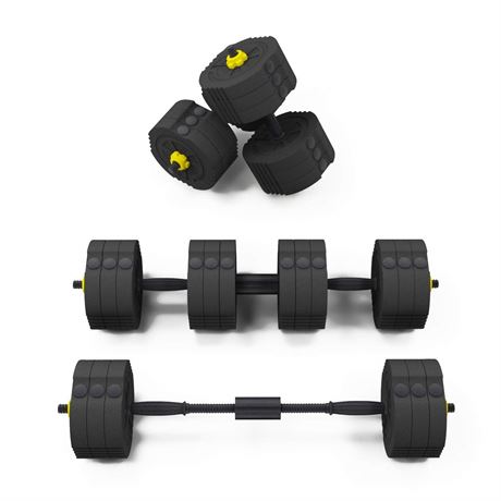 *READ THE DESCRIPTION. DlandHome Dumbbells 66lbs Adjustable Dumbbells Anti Rolling Fitness Dumbbells (Pair) With Iron Sand Mixture,Yellow & Black YZWD001-30-DCA-NN