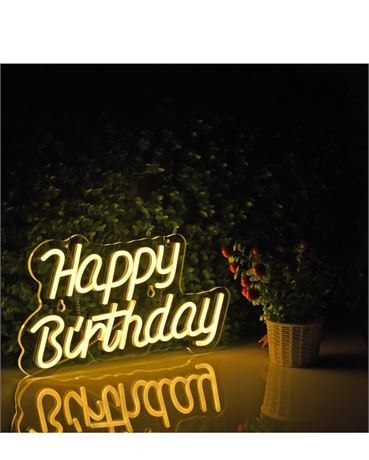 Happy Birthday Neon Sign for Wall Décor with Dimmable Switch LED Neon Signs Ligh