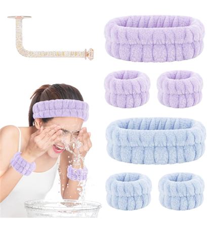 CERETIA Face Wash Headband and Wristband Set of 2, Wrist Towels for Washing Face