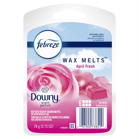 Febreze Odor-Fighting Wax Melts Air Freshener Refills with Downy Scent April Fre