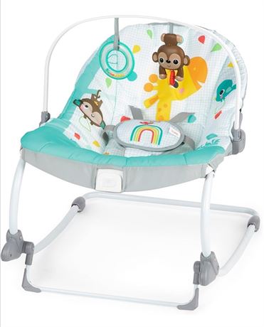 Bright Starts Wild Vibes Infant to Toddler Rocker with Vibrations, Unisex
