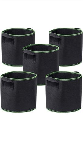 Garden4Ever Grow Bags 5-Pack Aeration Fabric Pots Container with Handles