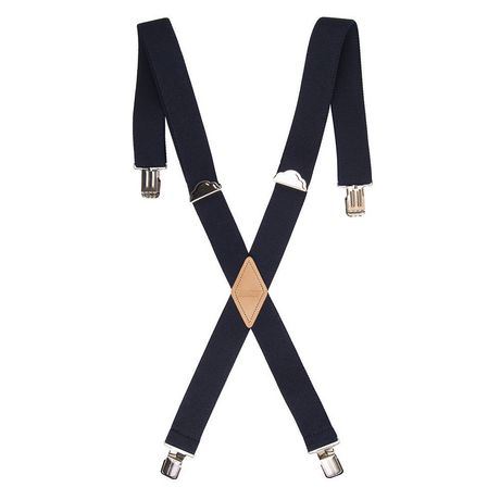 Genuine Dickies Men's 1-1/2 Leather Trim Suspenders Navy One Size