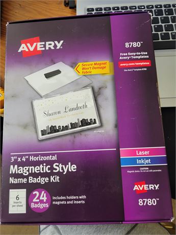 AVERY Secure Magnetic Name Badges, Heavy-Duty Magnets (2*24=48 BADGES)