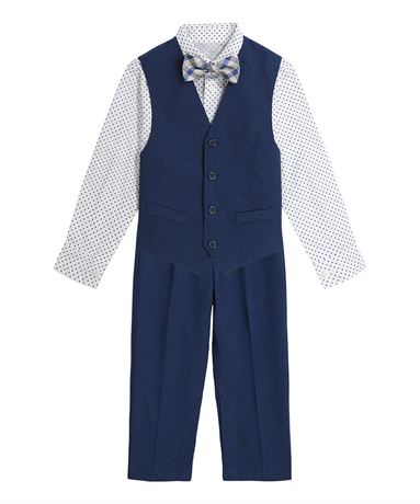 5T, Van Heusen Boys' Dress Pants 403 - Blue Suit Vest Set - Toddler & Boys