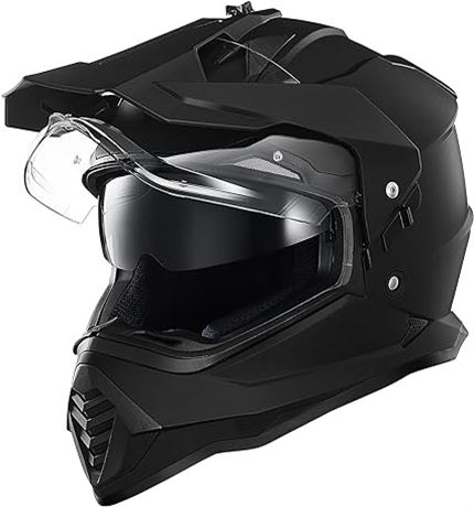 LARGE - ILM Dual Sport Adventure Motorcycle Helmet with Pinlock Compatible Sun V