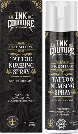 Painless Tattoo Numbing Spray: Maximum Strength 3.8oz Topical Anesthetic Stop