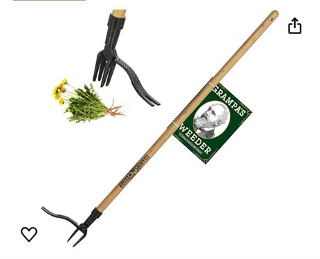 Grampa's Weeder - The Original Stand Up Weed Puller Tool with Long Handle - Made
