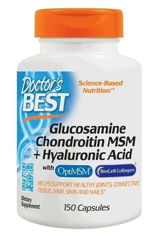 Doctor's Best - Glucosamine Chondroitin MSM + Hyaluronic Acid - 150 Capsules