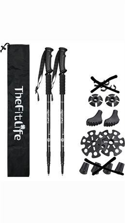 TheFitLife Nordic Walking Trekking Poles-2 Pack with Antis....