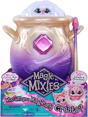 Magic Mixies Magical Misting Cauldron with Interactive 8 inch Pink Plush Toy and