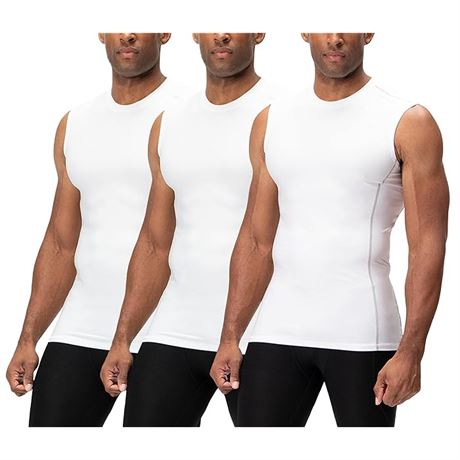 X-Large, DEVOPS 3 Pack Mens Athletic Compression Shirts Sleeveless (X-Large