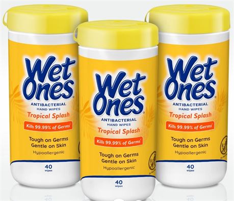 Wet Ones Antibacterial Hand Wipes Canister - Tropical Splash Pack