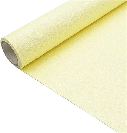 2 PACK, 11.8X 53 Inch (30 x 135 cm) - Yellow Sparkly Superfine Glitter Leather R
