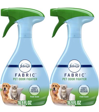 Febreze Odor-Fighting Fabric Refresher Pet Odor Fighter, 16.9oz, Pack of 2