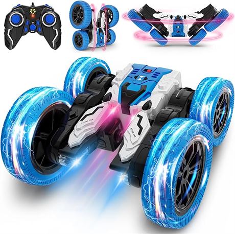 Remote Control Car, Double Sided RC Car, 4WD Off-Road Stunt Car with 360° Flips,