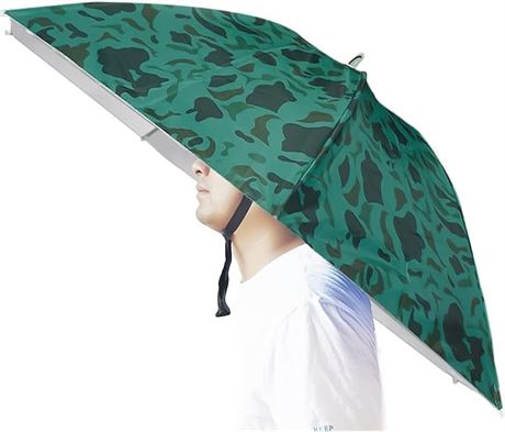 Umbrella Hat, Bocamoty 37 inch Fishing Umbrella Hat Hands Free Foldable UV
