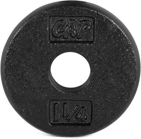 CAP Barbell Standard 1-Inch Cast Iron Weight Plate, Black, Single 1.25lb