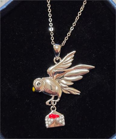 ConBo Dove Necklace for Women 925 Sterling Silver Dove Necklace Dainty Dove Pend