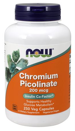 NOW Foods Chromium Picolinate, 200mcg , 250 Vcaps