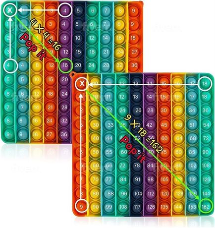 Multiplication Pop It Game Chart Math Manipulatives Table Rainbow Sensory Toy