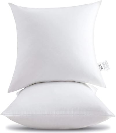 2PACK HITO 18x18 Pillow Inserts (Set of 2)- 100% Cotton Covering D...