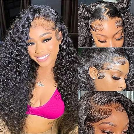 24 Inch - htsly 5x5 Hd Lace Closure Wigs Human Hair Water Wave