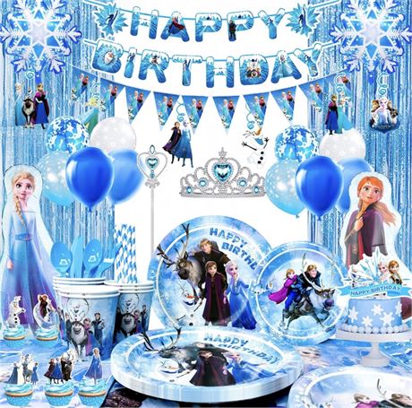 Frozen Birthday Decorations -145pcs Frozen Birthday Party Supplies