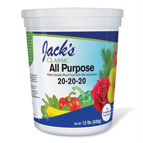 1.5 LB (680g) - Jack's Classic All Purpose Fertilizer 20-20-20
