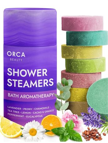 Shower Steamers Aromatherapy 8 Shower Bombs Tablets - Infused with Lavender Esse
