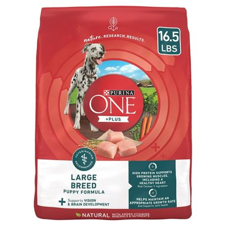 Purina One +Plus Puppy Dry Dog Food for Large Dogs H...