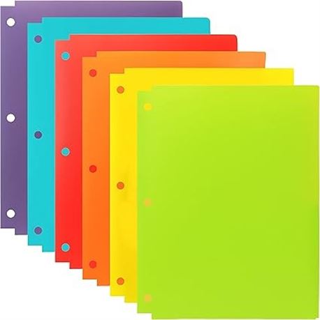 Youngever 12 Pack Heavy Duty Plastic Two Pocket Folders, Binder Dividers with Po