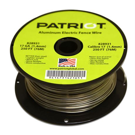 Patriot 828931 250 Fl. 17 Gauge Frence Aluminum Wire - Silver
