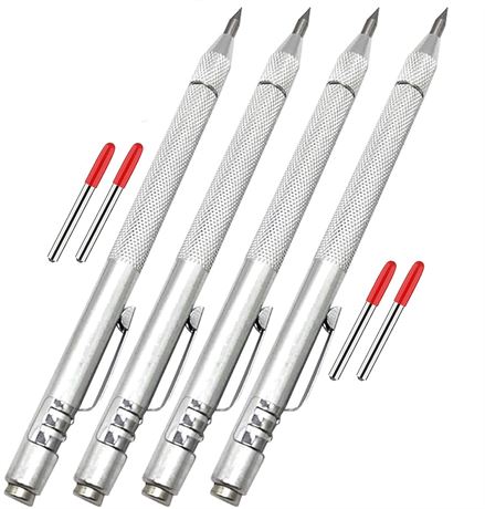 4 Pack - NEPAK Metal Scribe Tool, Tungsten Carbide Scriber Pen with Magnet, for