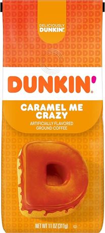 Dunkin' Caramel Me Crazy Flavored Ground Coffee, 11 Ounces