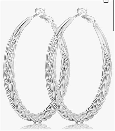 Senteria Silver Hoop Earrings for Women Hypoallergenic 925 Sterling Silver Post