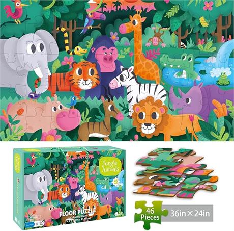 TAOZI&LIZHI Floor Puzzles for Kids Animals