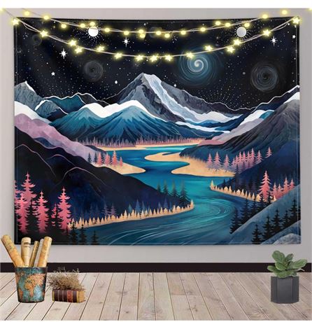 Mountain Tapestry Forest Tree Tapestry for Bedroom