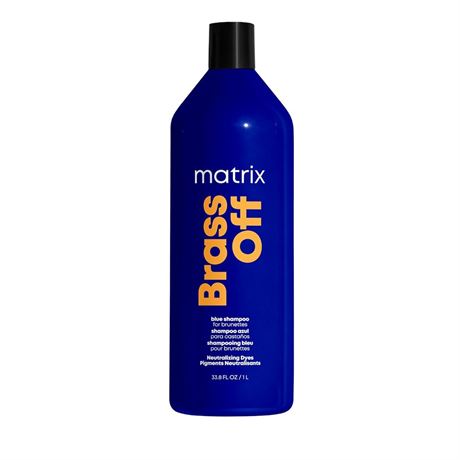 Matrix Brass Off Blue Shampoo, Refreshes & Neutralizes Brassy Tones, 1 L
