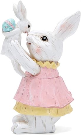 Hodao Easter Bunny Decorations Spring Easter Family Rabbit Decors Figurines